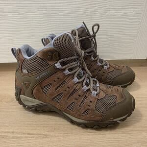 Merrell Brown Accentor Mid Ventilator Waterproof Grunge Hiking Lace Up Boot Sz 8
